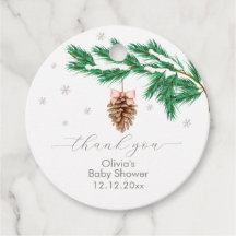 Rustic Winter Snowflake Pine cone Baby Shower 