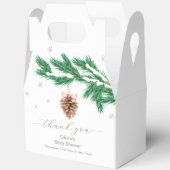 Rustic Winter Snowflake Pine cone Baby Shower Geschenkschachtel (Offen)