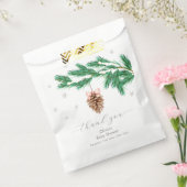 Rustic Winter Snowflake Pine cone Baby Shower Geschenktütchen (Versiegelt)