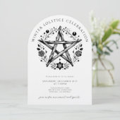 Rustic Winter Solstice Einladung (Stehend Vorderseite)