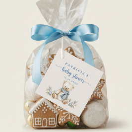 Rustic Winter Teddy Bear Baby Shower Favor Tags Geschenkanhänger