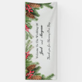 Rustic Winter Wedding Banner personalisieren (Vertikal)