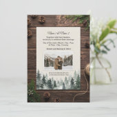 Rustic winter wedding invitation with photo einladung (Stehend Vorderseite)