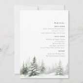 Rustic Winter Wedding Menü Forest Green ID1049 (Vorderseite)