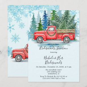 Rustic Winter Wedding Truck Bridesmaids Luncheon Einladung