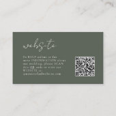 Rustic Winter Wedding Website QR Code Green ID1049 Begleitkarte (Rückseite)