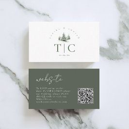 Rustic Winter Wedding Website QR Code Green ID1049 Begleitkarte