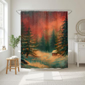 Rustic Winter Wonderland Christmas Shower Curtain Duschvorhang