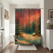 Rustic Winter Wonderland Christmas Shower Curtain Duschvorhang
