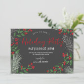 Rustic Winter Wonderland Holiday Party Einladung (Stehend Vorderseite)