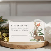 Rustic Winter Woodland Baby Shower Diaper Raffle Begleitkarte