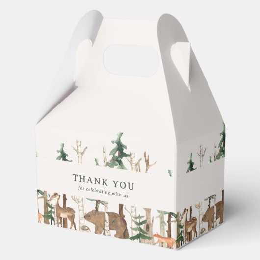 Rustic Winter Woodland Baby Shower Geschenkschachtel (Vorderseite)