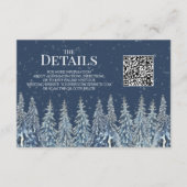 Rustic Winter Woods Wedding QR code Details Insert (Vorderseite)