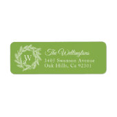 Rustic Winter Wreath Monogram Green Address (Vorne)