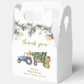 Rustic Winter X'mas Tree Tractor Bear Baby Shower Geschenkschachtel (Offen)
