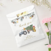 Rustic Winter X'mas Tree Tractor Bear Baby Shower Geschenktütchen (Versiegelt)