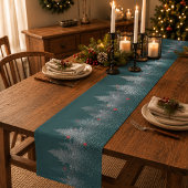 Rustic Wintry Christmas Trees Table Runner Großer Tischläufer