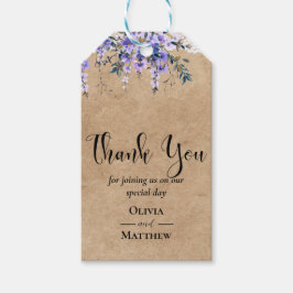 Rustic Wisteria Floral Lace Wedding Vielen Dank Geschenkanhänger