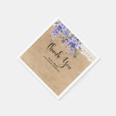 Rustic Wisteria Floral Lace Wedding Vielen Dank Serviette (Ecke)