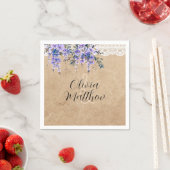 Rustic Wisteria Floral Lace Wedding Vielen Dank Serviette (Beispiel)