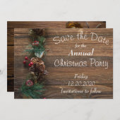 Rustic Woliday Party Card Save The Date (Vorne/Hinten)