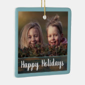 Rustic Woliday Script Custom Family Foto Keramikornament (Rechts)