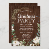 Rustic Woliday Wreath Weihnachtsfest Party Einladung (Vorne/Hinten)