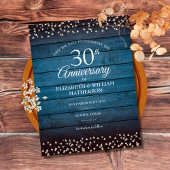 Rustic Wood 30th Pearl Anniversary Save the Date Postkarte