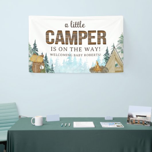 Rustic Wood A Little Camper Baby Shower Banner (Messeveranstaltung)