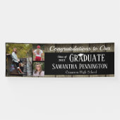 Rustic Wood Abschluss Class of 2020 Foto Collage Banner (Horizontal)