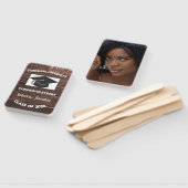 Rustic Wood Abschluss Zeremonie Foto Fan Set Fächer (Non-assembled)