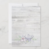 Rustic Wood Afternoon Tea Babydusche Einladung (Rückseite)