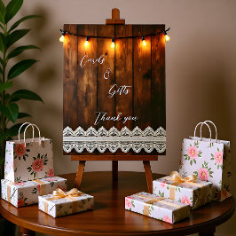 Rustic Wood and Lace Cards & Gifts  Pedestal Sign Sockelschild