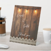 Rustic Wood and Lace Cards & Gifts Pedestal Sign Sockelschild (In SItu)