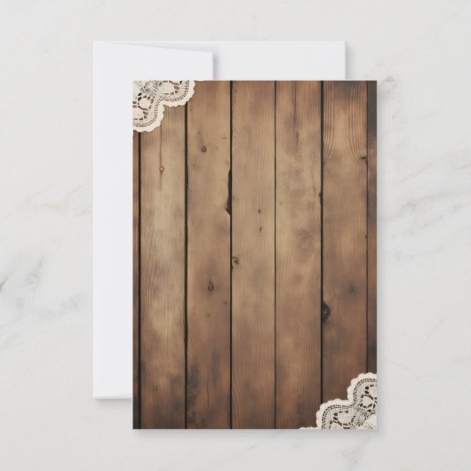 Rustic Wood and Lace Directions Enclosure Card Dankeskarte (Rückseite)