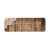Rustic Wood and Lace Return Address Labels (Vorne)