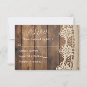 Rustic Wood and Lace RSVP Card (Vorderseite)