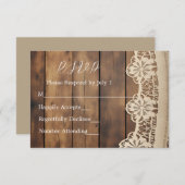 Rustic Wood and Lace RSVP Card (Vorne/Hinten)