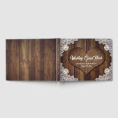 Rustic Wood and Lace Wedding Guest Book Gästebuch (Voll)