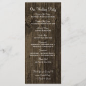 Rustic Wood Aquamarin Gerber Daisy Weddingprogramm Programm (Rückseite)