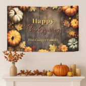 Rustic Wood Autumn Pumpkin Erntedank Willkommen Banner