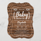 Rustic Wood Baby Dusche Einladung (Vorne/Hinten)
