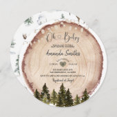 Rustic Wood Baby Dusche String Light Einladung (Vorne/Hinten)