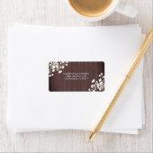 Rustic Wood Babys Breath Gypsophila Wedding RSVP Adressaufkleber (Insitu)