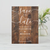 Rustic Wood Barn Boho Chic Wedding Save The Date (Stehend Vorderseite)