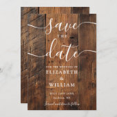 Rustic Wood Barn Boho Chic Wedding Save The Date (Vorne/Hinten)