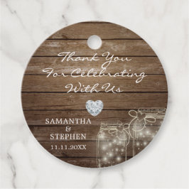 Rustic Wood Barn Country Heart Wedding Vielen Dank Geschenkanhänger