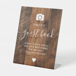 Rustic Wood Barn Foto Guest Book Sockelschild
