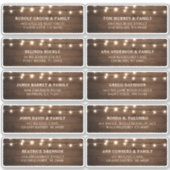 Rustic Wood Barn Wedding Guest Name Label (Vorderseite)