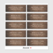 Rustic Wood Barn Wedding Guest Name Label (Blatt)